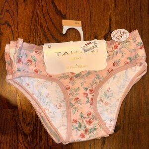 Panties NWT girls size 8/10 medium 10 pairs pink floral Tahari bikini briefs